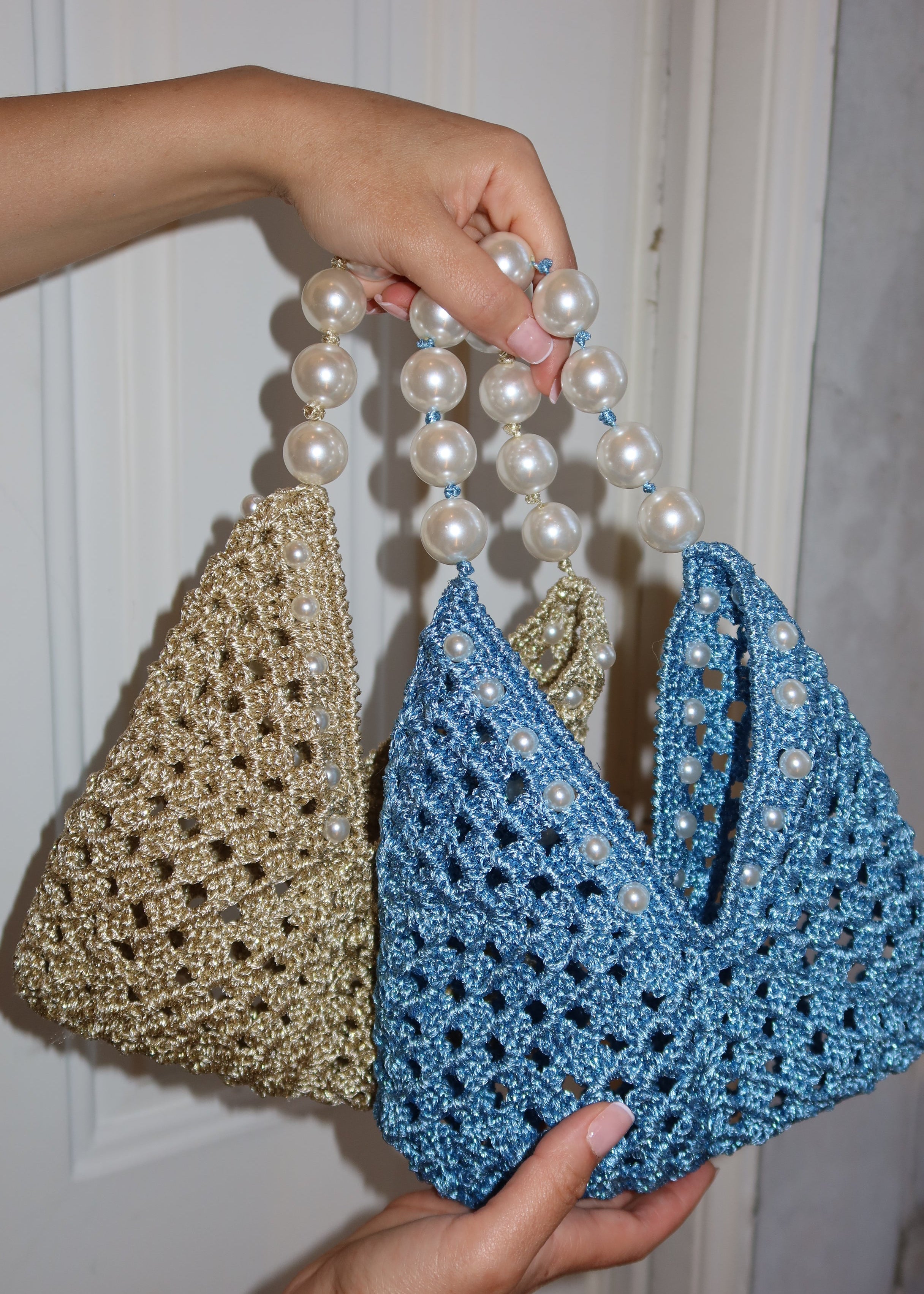GAL CROCHET MINI BAG , aqua blue