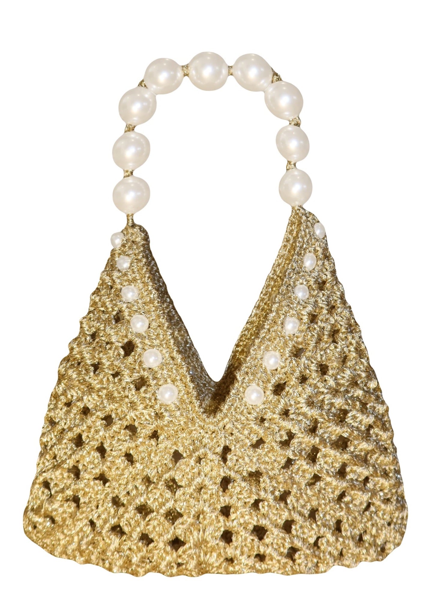 GAL CROCHET BAG , gold